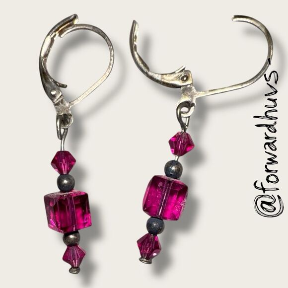 Bundle Sale 3 for $15 | Artisan Earrings – Pink Beads with Dark Spacers - Picture 3 of 7